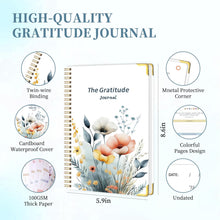 Load image into Gallery viewer, The Gratitude Journal for Women &amp; Men, Hardcover Spiral 5 Minute Daily Gratitude Journal for More Happiness, Optimism, Affirmation &amp; Reflection with Prompts &amp; Quotes, Undated Daily Journals(93 pages / 3 months supply) Gifts