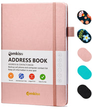 Load image into Gallery viewer, Comkiso Address Book with Individual Alphabetical Tabs Laminated, Large Print Address Book with 468 Wide Lining Entry Spaces, Change of Address Labels, Hardcover Address Book 5.7 x 8.5" - Bloom