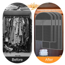Load image into Gallery viewer, 4 Pack 61&#39;&#39; Garment Bags for Hanging Clothes Storage, Travel, Clear Dress Bags for Gowns Long, Suit Bags for Closet Storage, Grey