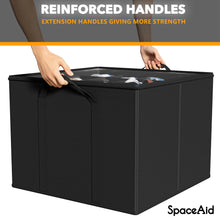 Load image into Gallery viewer, SpaceAid Shoe Organizer for Closet, 2 Pack Foldable Shoe Storage Containers Baskets Boxes Bins w/Adjustable Dividers, Fits 16-32 Pairs, Black