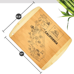 Texas State Gift Cutting Board, 11" x 8.5" - Decoration & Small Charcuterie Serving Board for Snacks - Perfect Home & Kitchen Gift Featuring Texas State Map - Bamboo Wood Serving Board