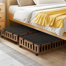 Load image into Gallery viewer, 2 Pack Bamboo Under Bed Storage with Wheels, 39”x20”x7.8” Lager Under Bed Storage Containers (Brown)