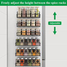 Load image into Gallery viewer, 6 Pack Magnetic Spice Rack Organizer for Refrigerator and Microwave Oven, Metal Fridge Shelf for Kitchen, Matt Black