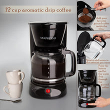 Load image into Gallery viewer, Mixpresso 8-Cup Drip Coffee Maker Programmable, Coffee Pot Machine Including Reusable &amp; Removable Coffee Filter, Black Electric Coffee Maker