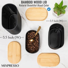 Load image into Gallery viewer, Mixpresso 3 Pcs Olive Green Canisters Sets For The Kitchen, Airtight Plastic Canister With Bamboo Lid, Coffee And Sugar Canister Set, Decorative Sugar Container, Kitchen Decor For Counter