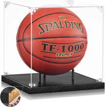 Load image into Gallery viewer, JupDec Baseball Display Case with Wood Stand, Clear Acrylic Stable &amp; Secure Game Ball Holder Showcase, UV Protection Souvenirs and Collectibles Box with Turf, Ideal Gift for Autograph Single MLB Ball