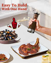 Load image into Gallery viewer, Electric Salt and Pepper Grinder, Stainless Steel Rechargeable Salt and Pepper Grinder Set with 4.5 oz Large Capacity, 1.8&quot; Wide Mouth, Adjustable Coarseness, Ideal for Kitchen