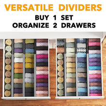 Load image into Gallery viewer, SpaceAid Bamboo Dresser Drawer Dividers 6 Pack, 4.65“ High Adjustable 12.5“-17” Drawer Organizers, Expandable Organization for Clothing, Clothes, Dressers, Natural