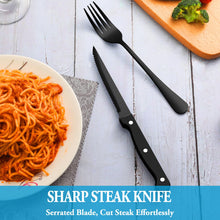 Load image into Gallery viewer, 24 Pcs Silverware Set with Steak Knives Service for 4,Stainless Steel Flatware Set,Mirror Polished Cutlery Utensil Set,Home Kitchen Eating Tableware Set,Include Fork Knife Spoon Set,Dishwasher Safe