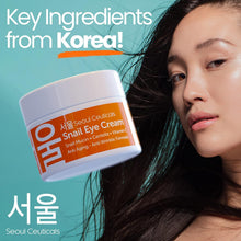 Load image into Gallery viewer, SeoulCeuticals Korean Snail Mucin Eye Cream - 97.5% Snail Filtrate K Beauty Anti Aging Under Eye Anti Wrinkle Eye Treatment Cream 0.5oz