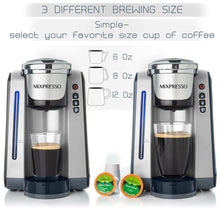 Load image into Gallery viewer, Mixpresso Single Serve Coffee Brewer K-Cup Pods Compatible &amp; Ground Coffee, 30 oz Compact Coffee Maker Single Serve With 5 Brew Sizes Up To 14 Oz, Fits Travel Mug, Adjustable Drip Tray, Black