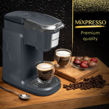 Load image into Gallery viewer, Mixpresso 2 in 1 Coffee Brewer, Single Serve &amp; Personal Coffee Maker, Compact Size Mini, Quick Brew Technology, 14oz Red
