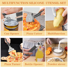 Load image into Gallery viewer, Silicone Cooking Utensil Set, Umite Chef 43 PCS Heat Resistant Kitchen Utensil Gadgets Set-Stainless Steel Handle- Kitchen Spatula Tools for Nonstick Cookware, Pots and Pans Accessories (Khaki)