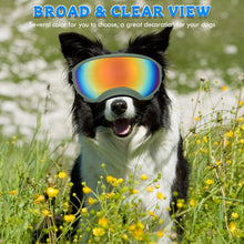 Load image into Gallery viewer, Large Dog Sunglasses Dog Goggles Pet Glasses Pet Eyewear with Adjustable Strap,Glasses for Medium Large Dog Swimming Skating Glasses UV Proof Windproof Dustproof