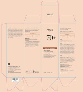 ANUA Rice 70 Glow Milky Toner, for Glass Skin, Rice Water, Niacinamide, Ceramides, Panthenol, Fragrance-Free, Non comedogenic, Fungal Acne Safe, Korean Skin Care, 250ml/8.45fl.oz.