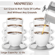 Load image into Gallery viewer, Mixpresso Stainless Steel French Press Coffee Maker 27 Oz 800 ml, Double Wall Insulated French Press Stainless Steel &amp; Tea Brewer Easy Clean &amp; Easy Press Strong Quality Metal Coffee Press.