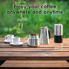 Load image into Gallery viewer, Mixpresso 9 Cup Greca Stovetop Espresso Maker 450ml/15oz, Moka Pot with Coffee Percolator Design, Stainless Steel Stove Top Coffee Maker for Camping or Home Use, Italian Coffee Maker Stovetop