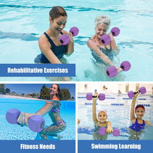 Load image into Gallery viewer, Water Dumbbells, 2Pack Aquatic Exercise Dumbbells, EVA Foam Barbells for Men Women Water Workouts