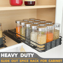 Load image into Gallery viewer, SpaceAid Pull Out Spice Rack Organizer for Cabinet, Heavy Duty Slide Out Seasoning Kitchen Organizer, Cabinet Organizer, with Labels, 4.5&quot; W x10.75 D x8.5 H, 1 Drawer 2-Tier