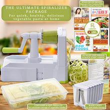 Load image into Gallery viewer, Brieftons 5-Blade Vegetable Spiralizer: Strongest-Heaviest Spiral Slicer, Best Veggie Pasta Spaghetti Maker for Low Carb/Paleo/Gluten-Free/Vegan Meals, With Extra Blade Caddy, 4 Recipe Ebooks