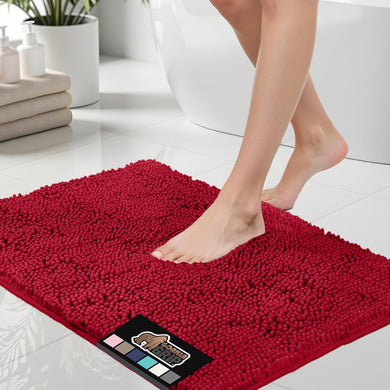 Bath Rug Mat, Thick Soft Absorbent Chenille, Quick Dry Microfiber Mats, Rubber Backing Machine Washable Shower Floor Rugs, Bathmat Runner, Bathroom Home Decor Accessories, 24x17, Grey