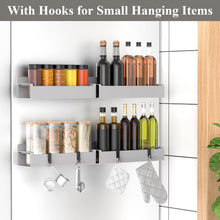 Load image into Gallery viewer, 4 Pack Magnetic Spice Rack Organizer for Refrigerator and Oven, Light Grey Fridge Organizers and Storage for Kitchen