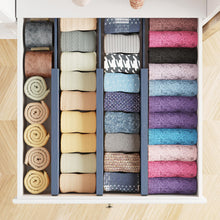 Load image into Gallery viewer, SpaceAid Bamboo Dresser Drawer Dividers 6 Pack, 4.65“ High Adjustable 12.5“-17” Drawer Organizers, Expandable Organization for Clothing, Clothes, Dressers, Natural
