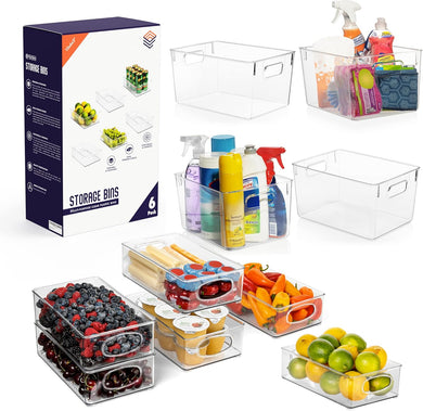 ClearSpace Plastic Storage Bins – Perfect Kitchen Organization or Pantry Storage – Fridge Organizer, Pantry Organization and Storage Bins, Cabinet Organizers