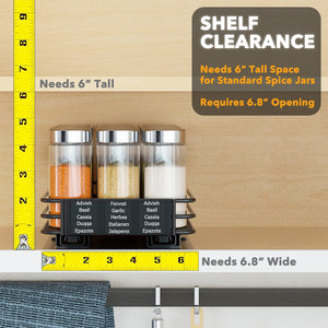 SpaceAid Pull Out Spice Rack Organizer for Cabinet, Heavy Duty Slide Out Seasoning Kitchen Organizer, Cabinet Organizer, with Labels, 4.5" W x10.75 D x8.5 H, 1 Drawer 2-Tier