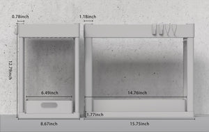 2PC Under Sink Organizer Rack 2 Tier Under Sliding Cabinet Basket Organizer Drawer with 4 Hooks, Multi-purpose Under Sink Storage for Bathroom Kitchen Desktop（Black）