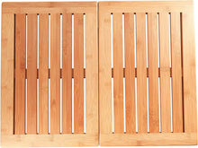 Load image into Gallery viewer, Bamboo Bath Mat - Foldable Wood Shower Mat, Non-Slip Bathroom Mat for Spa, Sauna, Pool, Indoor and Outdoor Use, Easy Storage, 24&quot; x 18&quot;