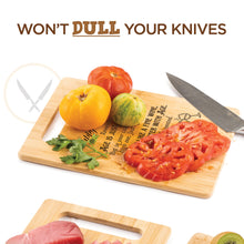 Load image into Gallery viewer, Housewarming Gifts for New Home - Bamboo Cutting Board with Engraved Message - New Home Essentials for Homeowners, Couples, Friends, or Family - Decorative Kitchen Gift Board, 12&quot; x 8&quot;