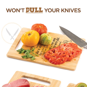 Housewarming Gifts for New Home - Bamboo Cutting Board with Engraved Message - New Home Essentials for Homeowners, Couples, Friends, or Family - Decorative Kitchen Gift Board, 12" x 8"