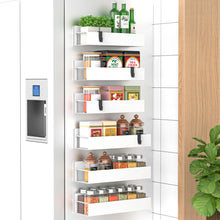 Load image into Gallery viewer, Metal 4 Pack Magnetic Spice Storage Rack Organizer for Refrigerator and Oven, Black Fridge Organizers and Storage