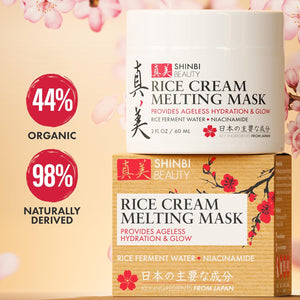 Japanese Rice Mask for Face - Organic Face Mask Skincare - Japanese Skin Care Products for Anti Aging Anti Wrinkle J Beauty Glow 1oz
