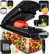 Load image into Gallery viewer, Vegetable Chopper and Spiralizer - Food Chopper with Container, Fruit Slicer, Kitchen Gadgets &amp; Accessories, Home Essentials (4 in 1, White)