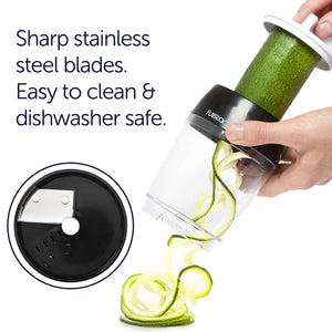 Mandoline Slicer Spiralizer & Vegetable Slicer, Zucchini Noodle Maker, Onion & Food Chopper, Veggie Spiral Cutter & Grater (4 in 1)