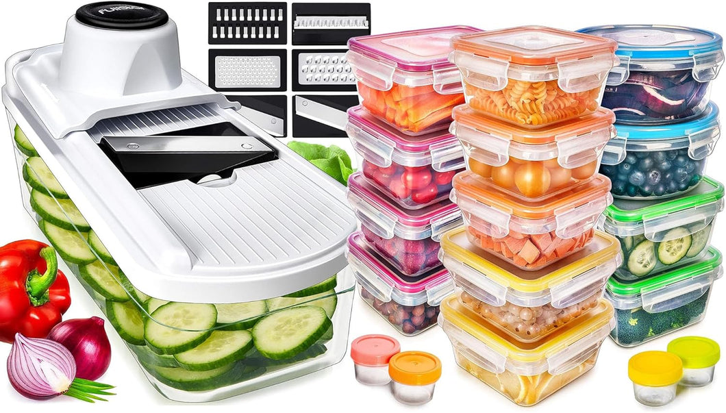 Mandoline + 34 Pack Food Container