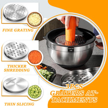 Load image into Gallery viewer, Mixing Bowls with Airtight Lids Set, 26PCS Stainless Steel Khaki Bowls with Grater Attachments, Non-Slip Bottoms &amp; Kitchen Gadgets Set, Size 7, 4, 2.5, 2.0,1.5, 1QT, Great for Mixing &amp; Serving