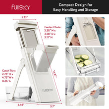Load image into Gallery viewer, Safer Mandoline Slicer for Kitchen, Cucumber Slicer, Potato, Julienne Vegetable &amp; Food Chopper (4 in 1, Solid White)