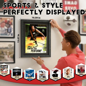 JupDec Baseball Display Case - Clear Cube Baseball Holder with Wooden Base, Autograph Stand Box for Single Ball, Acacia Wood, Brown, 1 Pack