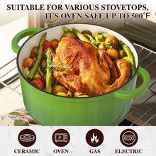 Load image into Gallery viewer, Enameled Cast Iron Dutch Oven - Umite Chef 5QT Pot with Lid &amp; Cotton Potholders - Heavy-Duty Cookware for Bread Baking, Braising, Stews, Roasting(Cream White)
