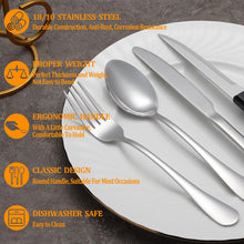 Load image into Gallery viewer, 24 Pcs Silverware Set with Steak Knives Service for 4,Stainless Steel Flatware Set,Mirror Polished Cutlery Utensil Set,Home Kitchen Eating Tableware Set,Include Fork Knife Spoon Set,Dishwasher Safe