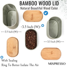 Load image into Gallery viewer, Mixpresso 3 Pcs Olive Green Canisters Sets For The Kitchen, Airtight Plastic Canister With Bamboo Lid, Coffee And Sugar Canister Set, Decorative Sugar Container, Kitchen Decor For Counter