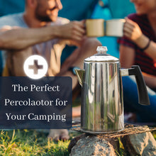 Load image into Gallery viewer, Mixpresso Stainless Steel Stovetop Coffee Percolator, 52 oz Classic Percolator Coffee Pot, Excellent As Camping Pot, 12 Cup Stainless Steel Camping Coffee Makers, Cool-Touch Handle.