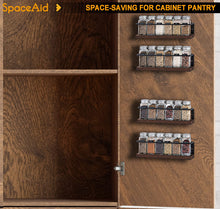Load image into Gallery viewer, SpaceAid Spice Rack Organizer for Cabinet Door or Wall Mount (4 Pack) with 415 Spice Labels - Wood Hanging Seasoning Shelf for Cupboard Pantry or over the Stove