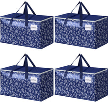 Load image into Gallery viewer, HomeHacks Moving Bags, Extra Large Size Moving Boxes, Heavy Duty Luggage Bags with Smooth Zipper and Sturdy Handles, Large Capacity &amp; Easy Loading Storage Totes for Space Saver 88L, 6-Pack, Blue