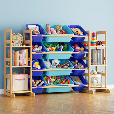 SpaceAid Toy Storage Organizer with 6 Shelves and 12 Bins, Toy Organizers Storage Bookshelf, Kids Bin Shelf Toys Box Bookcase for Bedroom Playroom Organization Room Decor, White
