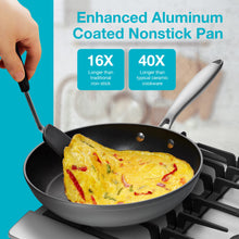 Load image into Gallery viewer, Belwares Nonstick Frying Pan with Spatula &amp; Lid - 10 Inch Non Stick Skillet Egg Frying Pan - Lightweight Aluminum Hard-Anodized Fry Pan for Kitchen Cooking with Gas, Electric, Oven or Induction