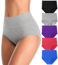 Load image into Gallery viewer, MISSWHO Cotton High Waisted Women Underwear Soft Briefs Full Coverage Comfy Ladies Panties (Regular &amp; Plus Size)